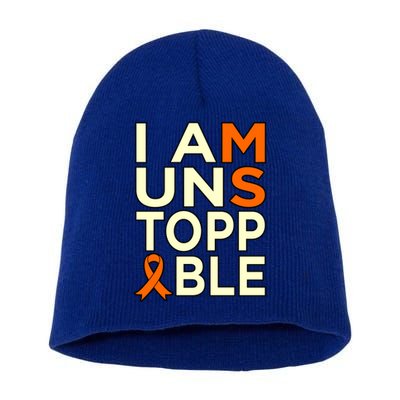 Unstoppable Multiple Sclerosis Awareness Support Graphic Cute Gift Short Acrylic Beanie