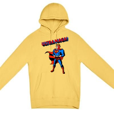 Ultra MAGA Superhero Parody Trump 2024 Anti Biden Premium Pullover Hoodie