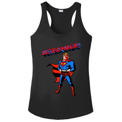 Ultra MAGA Superhero Parody Trump 2024 Anti Biden Ladies PosiCharge Competitor Racerback Tank