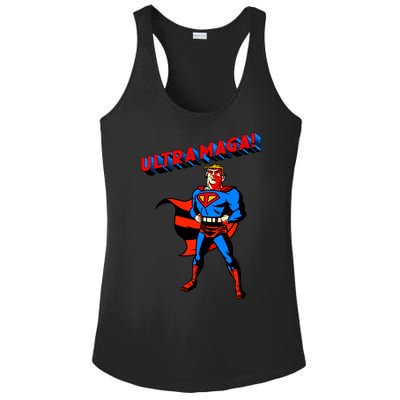 Ultra MAGA Superhero Parody Trump 2024 Anti Biden Ladies PosiCharge Competitor Racerback Tank