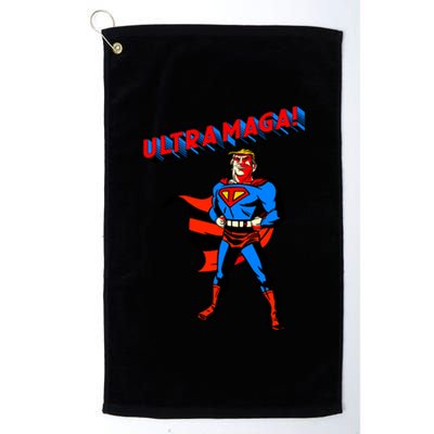 Ultra MAGA Superhero Parody Trump 2024 Anti Biden Platinum Collection Golf Towel