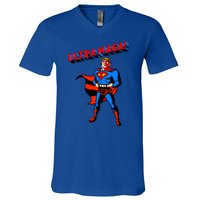 Ultra MAGA Superhero Parody Trump 2024 Anti Biden V-Neck T-Shirt