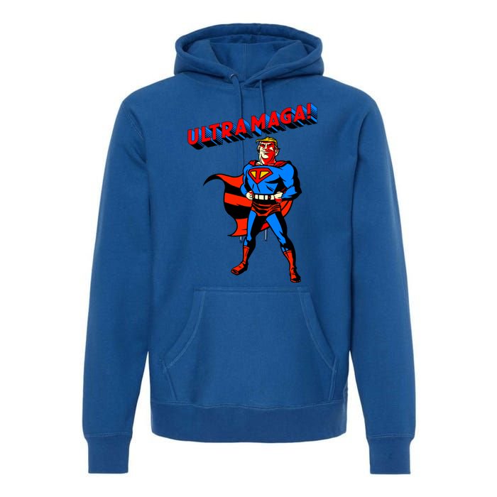 Ultra MAGA Superhero Parody Trump 2024 Anti Biden Premium Hoodie