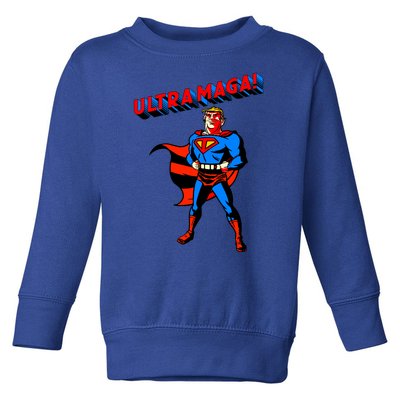 Ultra MAGA Superhero Parody Trump 2024 Anti Biden Toddler Sweatshirt