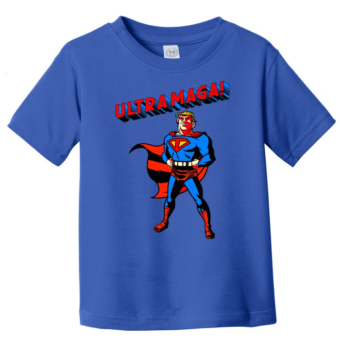 Ultra MAGA Superhero Parody Trump 2024 Anti Biden Toddler T-Shirt