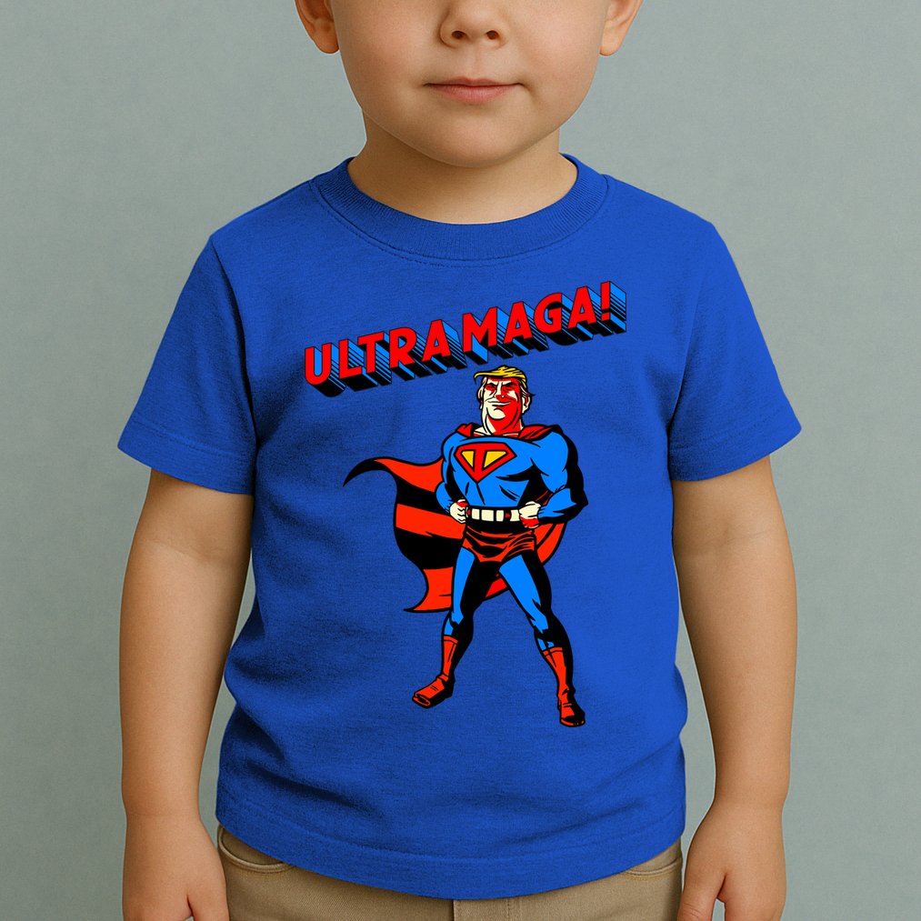 Ultra MAGA Superhero Parody Trump 2024 Anti Biden Toddler T-Shirt