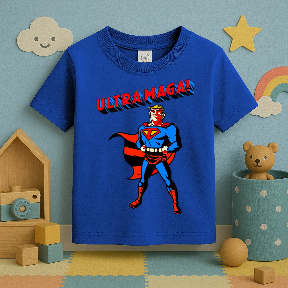 Ultra MAGA Superhero Parody Trump 2024 Anti Biden Toddler T-Shirt