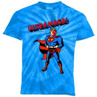 Ultra MAGA Superhero Parody Trump 2024 Anti Biden Kids Tie-Dye T-Shirt