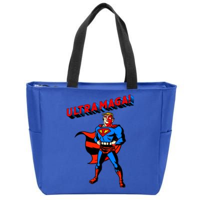 Ultra MAGA Superhero Parody Trump 2024 Anti Biden Zip Tote Bag