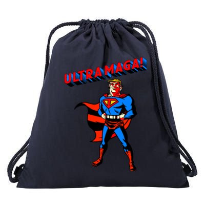 Ultra MAGA Superhero Parody Trump 2024 Anti Biden Drawstring Bag