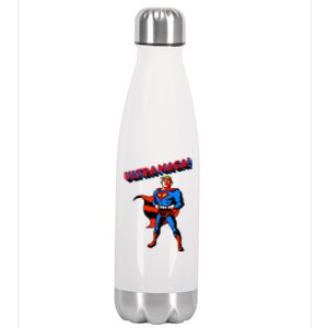 Ultra MAGA Superhero Parody Trump 2024 Anti Biden Stainless Steel Insulated Water Bottle