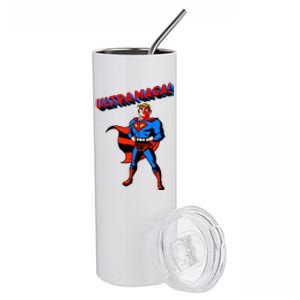 Ultra MAGA Superhero Parody Trump 2024 Anti Biden Stainless Steel Tumbler