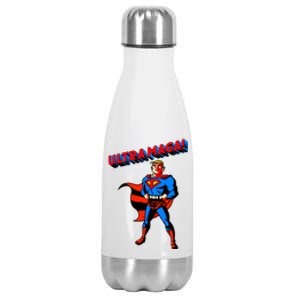 Ultra MAGA Superhero Parody Trump 2024 Anti Biden Stainless Steel Insulated Water Bottle