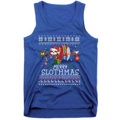 Ugly Merry Slothmas Gift Christmas Pajama For Sloth Lovers Great Gift Tank Top