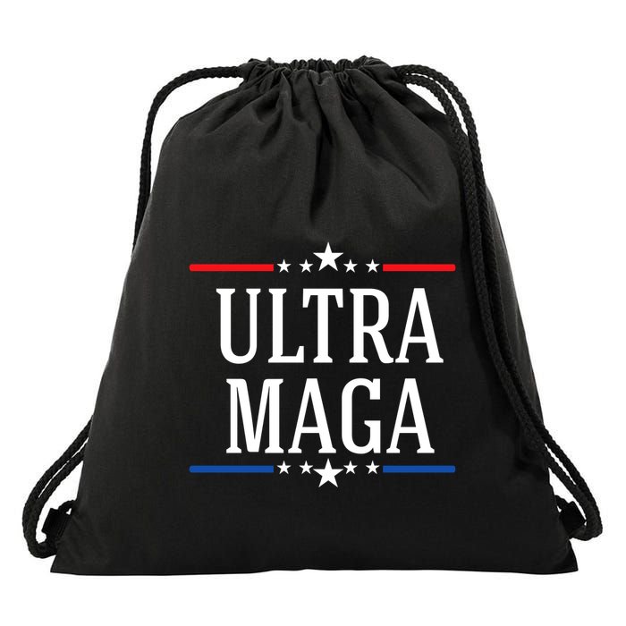 Ultra Maga Typography Drawstring Bag