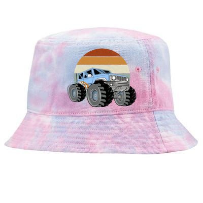 Unique Monster Truck Funny Gift Retro Vintage Meaningful Gift Tie-Dyed Bucket Hat