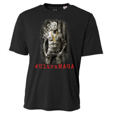 Ultra MAGA Trump The Great MAGA King Funny Gangster Cooling Performance Crew T-Shirt