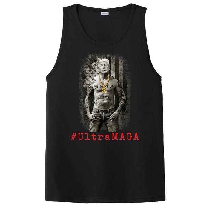 Ultra MAGA Trump The Great MAGA King Funny Gangster PosiCharge Competitor Tank