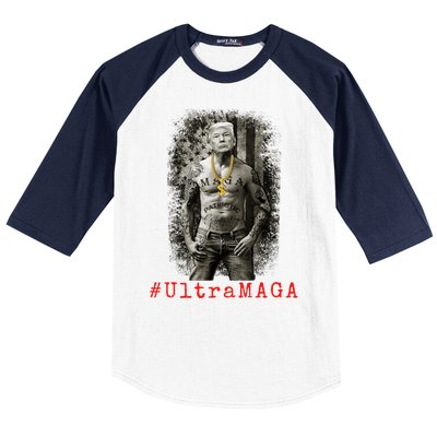 Ultra MAGA Trump The Great MAGA King Funny Gangster Baseball Sleeve Shirt