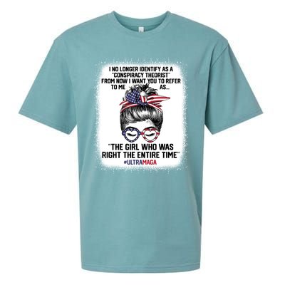 Ultra Maga Trump Was Right Entire Time Bleached Meaningful Gift Sueded Cloud Jersey T-Shirt