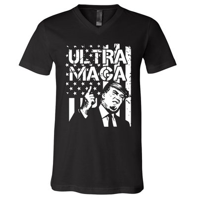 Ultra Maga: The Trump 2024 Republican Revival V-Neck T-Shirt