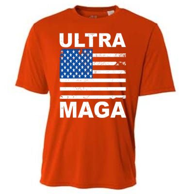 Ultra Maga Trump USA Flag Cooling Performance Crew T-Shirt