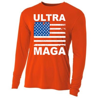 Ultra Maga Trump USA Flag Cooling Performance Long Sleeve Crew