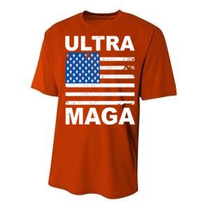 Ultra Maga Trump USA Flag Performance Sprint T-Shirt