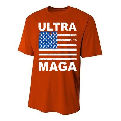 Ultra Maga Trump USA Flag Performance Sprint T-Shirt