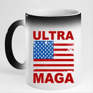 Ultra Maga Trump USA Flag 11oz Black Color Changing Mug