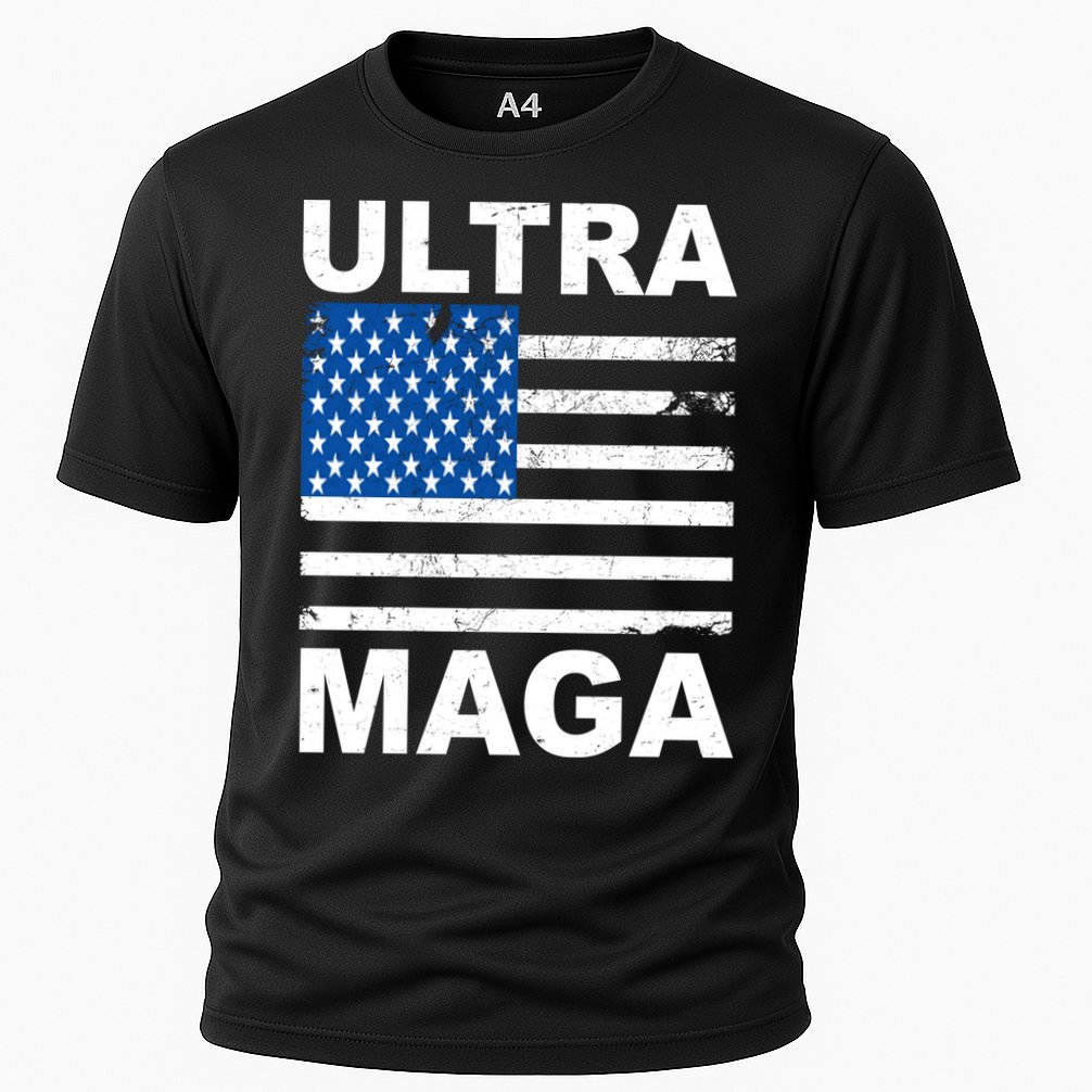 Ultra Maga Trump USA Flag Performance Shirt