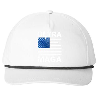 Ultra Maga Trump USA Flag Snapback Five-Panel Rope Hat