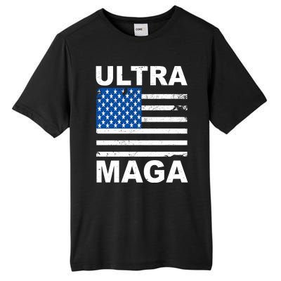 Ultra Maga Trump USA Flag Tall Fusion ChromaSoft Performance T-Shirt