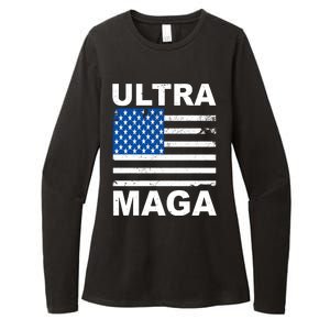 Ultra Maga Trump USA Flag Womens CVC Long Sleeve Shirt