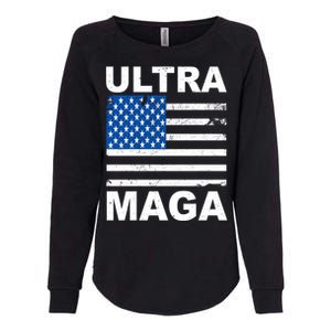 Ultra Maga Trump USA Flag Womens California Wash Sweatshirt