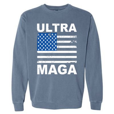 Ultra Maga Trump USA Flag Garment-Dyed Sweatshirt