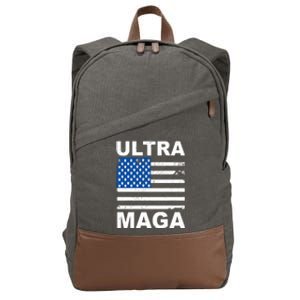 Ultra Maga Trump USA Flag Cotton Canvas Backpack