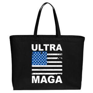 Ultra Maga Trump USA Flag Cotton Canvas Jumbo Tote