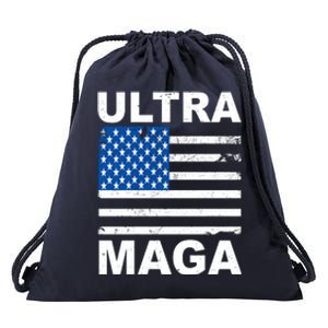 Ultra Maga Trump USA Flag Drawstring Bag