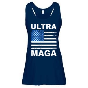 Ultra Maga Trump USA Flag Ladies Essential Flowy Tank