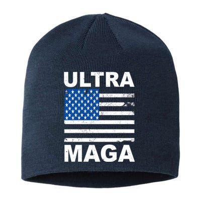 Ultra Maga Trump USA Flag Sustainable Beanie