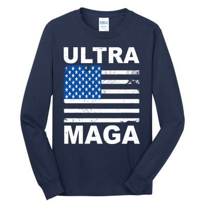 Ultra Maga Trump USA Flag Tall Long Sleeve T-Shirt