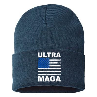 Ultra Maga Trump USA Flag Sustainable Knit Beanie