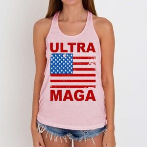 Ultra Maga Trump USA Flag Women's Knotted Racerback Tank