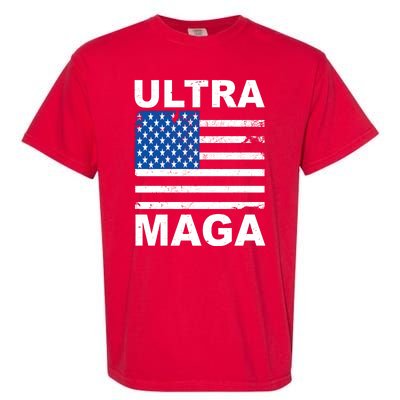 Ultra Maga Trump USA Flag Garment-Dyed Heavyweight T-Shirt