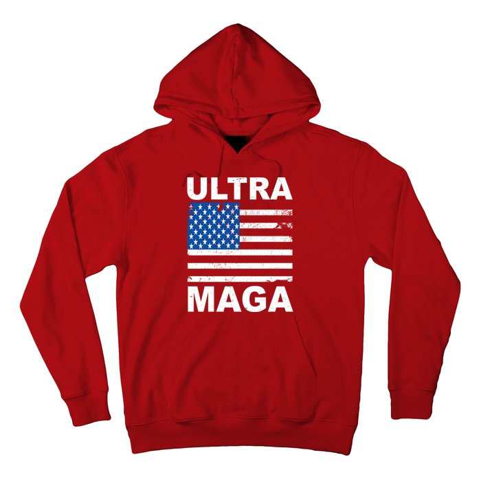 Ultra Maga Trump USA Flag Hoodie