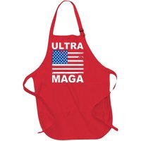 Ultra Maga Trump USA Flag Full-Length Apron With Pockets