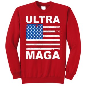 Ultra Maga Trump USA Flag Sweatshirt