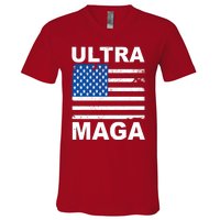 Ultra Maga Trump USA Flag V-Neck T-Shirt