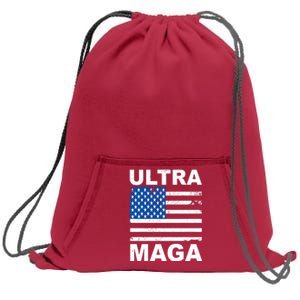 Ultra Maga Trump USA Flag Sweatshirt Cinch Pack Bag